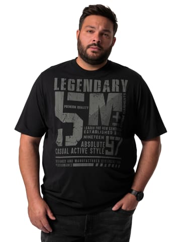 Men Plus Kurzarm T-Shirt in schwarz