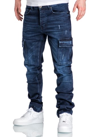 Amaci&Sons Regular Slim Cargo Jeans MIAMI in Dunkelblau