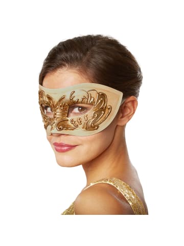 tectake Elegante Halbmaske in Einheitsgröße, creme