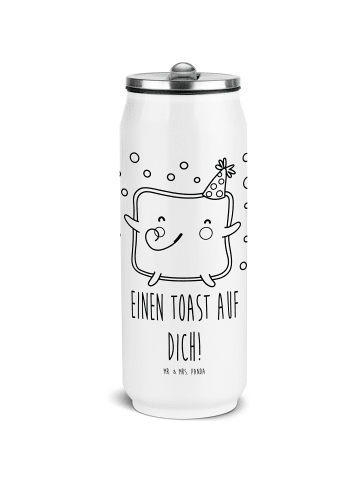 Mr. & Mrs. Panda Thermoflasche Toast Party mit Spruch in Weiß