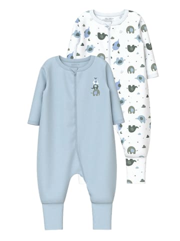 name it Schlafstrampler NBFNIGHTSUIT 2P ZIP in baby blue