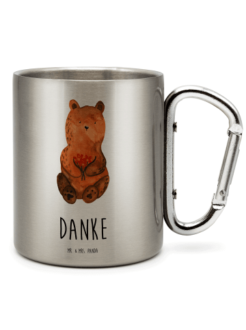 Mr. & Mrs. Panda Tasse Bär Dankbar mit Spruch in Silber