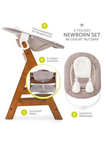 Hauck Alpha Plus Walnut Newborn Set - 4-tlg. in braun,beige