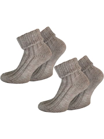 normani 2 Paar Alpaka-Socken mit Umschlag in Beige