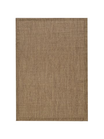 KADIMA DESIGN Teppich Outdoor Flachgewebe Uni-Farbe Polypropylen Balkon in Braun