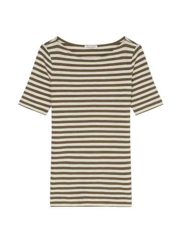 Marc O'Polo Gestreiftes T-Shirt slim in multi/ milky brown