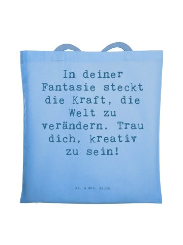 Mr. & Mrs. Panda Uni Tasche Spruch Die Freude an der Kreativität... in Sky Blue