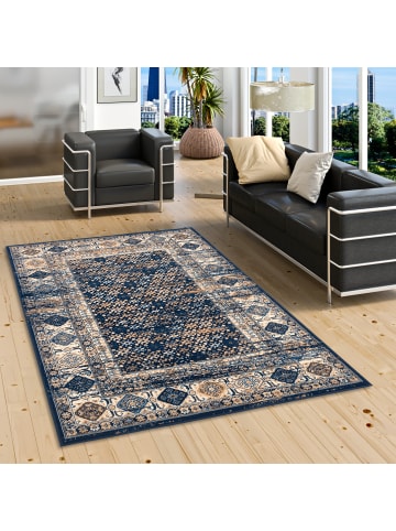Pergamon Teppich Pop-Vintage Bordüre in blau