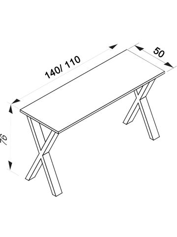 ebuy24 Esstisch XonaX 110x50cm Weiß 110 x 50 cm