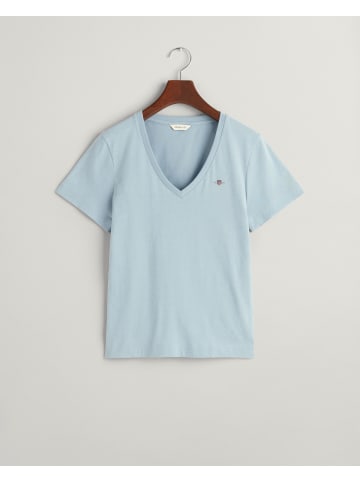 Gant V-Shirt in Dove Blue