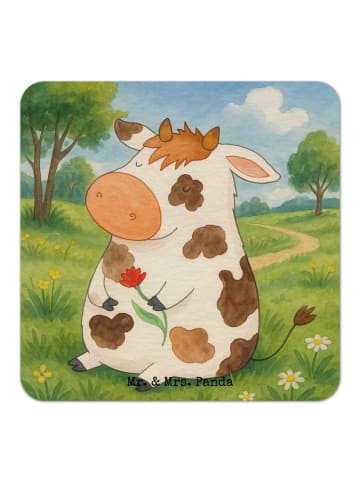 Mr. & Mrs. Panda Tassenuntersetzer Kuh Design ohne Spruch in Weiß