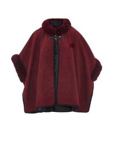 fraully Damen Poncho in Weinrot