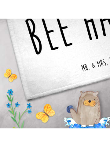 Mr. & Mrs. Panda Mini-Handtuch Biene Happy mit Spruch in Weiß