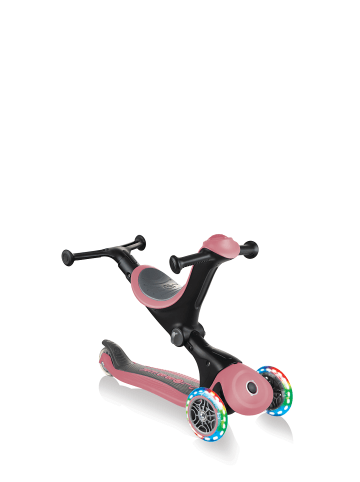 GLOBBER GO-UP DELUXE LIGHTS in rosa, mit Leuchtrollen