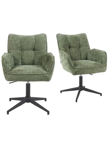 DUBI Möbel 2er-Set: Bürostuhl Mika-Lea in Grün - (B)59 x (H)81 x  (T)66 cm