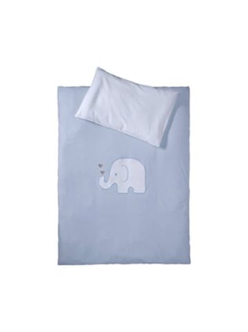 Bornino Home Jersey-Bettwäsche Elefant 40x60 / 100x135 cm in Blau