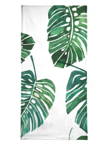 Juniqe Handtuch "Monstera Pattern" in Grün & Weiß