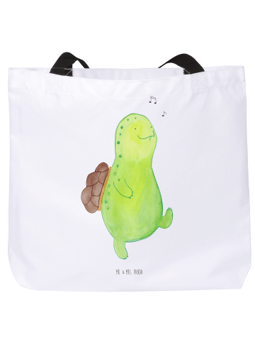 Mr. & Mrs. Panda Tote Bag Schildkröte Pfeifen ohne Spruch in Weiß