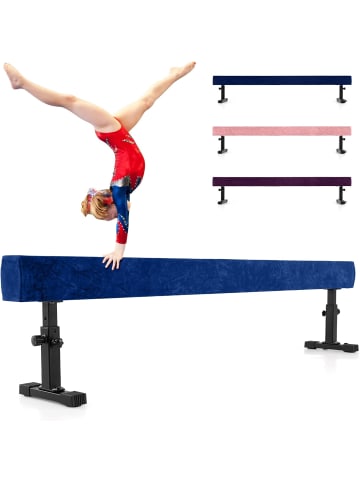 COSTWAY 226 cm Schwebebalken mit 3 Höhen verstellbar in Blau
