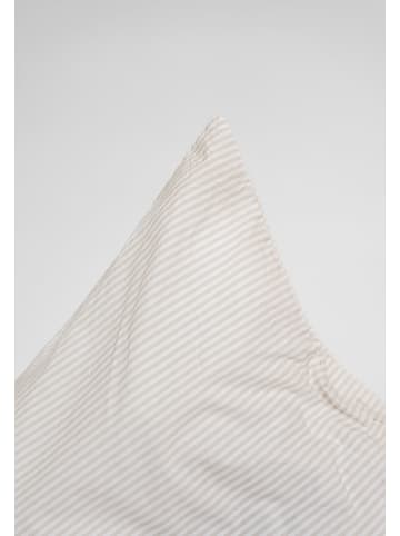 MELA Perkal Bettwäsche Set Style MAJULI Stripes in birke - naturweiss gestreift