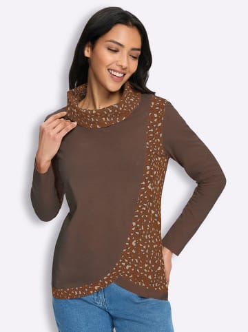 Sieh an! Rollkragen-Shirt in schoko-sand
