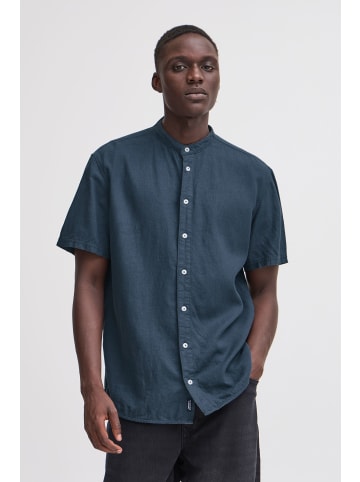 BLEND Kurzarmhemd BHBOBBY Shirt mandarin ss in Blau