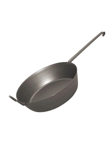 Riess Eisenpfanne Tirol mit langem Eisenstiel kaltgeschmiedet hocherhitzbar in Silber
