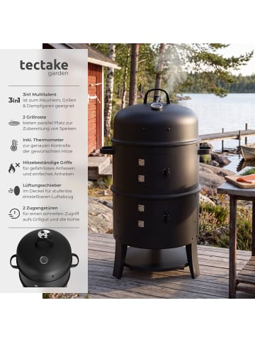 tectake Smokerfass 3in1 mit 2 Rosten
