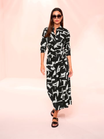 Heine Maxikleid in schwarz-champagner-gemustert