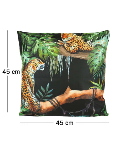 JACK 2er Set Motiv Outdoor Kissenhülle Kissenbezug 45x45cm in Leoparden