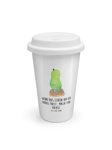 Mr. & Mrs. Panda To Go Becher Schildkröte Pause mit Spruch in Weiß