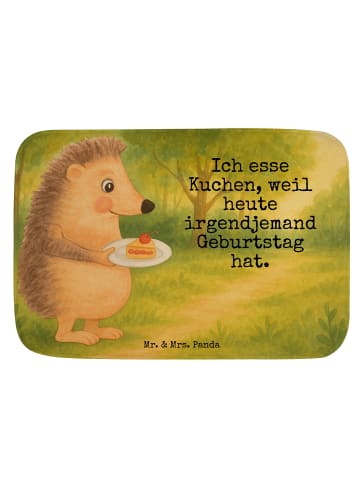Mr. & Mrs. Panda Badematte Igel Kuchenstück Design mit Spruch in Weiß