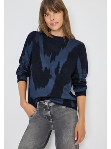 Cecil Gemusterter Pullover in Blau