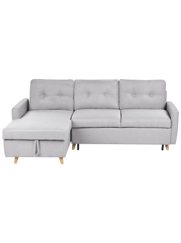 Beliani Ecksofa FLAKK in Grau/Braun - (W) 232 x (H) 90 x (L) 147 cm