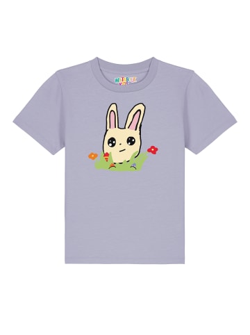wat? Apparel T-Shirt Osterhase mit Blumen in Lavender