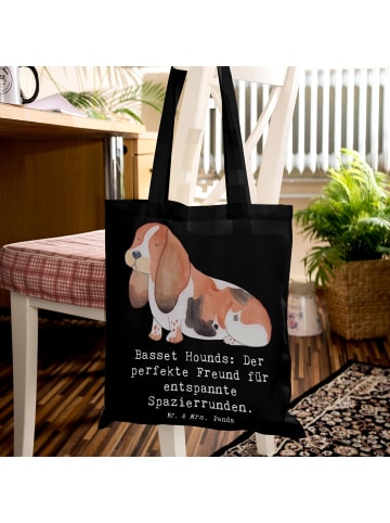 Mr. & Mrs. Panda Shopper Basset Hound Freund mit Spruch in Schwarz