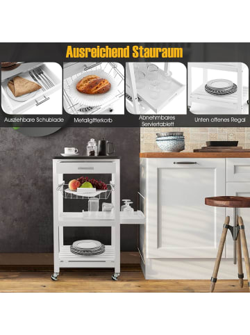 COSTWAY Küchenwagen in Weiß