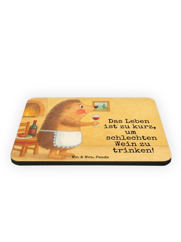 Mr. & Mrs. Panda Kühlschrankmagnet Igel Wein Design mit Spruch in Weiß