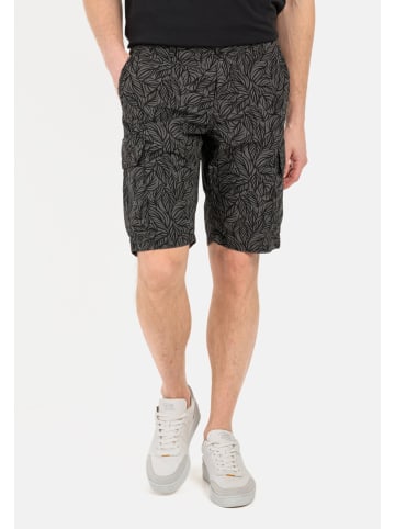 Camel Active Cargo Shorts mit Allover-Print in Schwarz-Grau