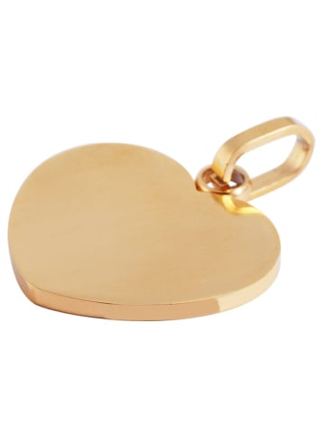 Adeliás Damen Anhänger – Herz Gravuranhänger aus Edelstahl in gold