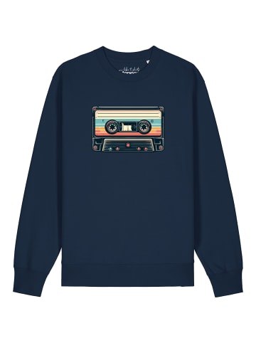 wat? Apparel Sweatshirt Retro Kassette in Dunkelblau