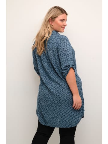 KAFFE curve Langarm - Hemd KCvalia in Graphic Blue Mirage Print