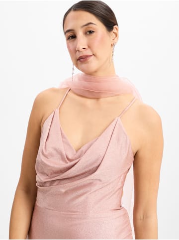 Unique Abendkleid mit Stola in altrosa - 0002