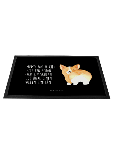 Mr. & Mrs. Panda Fußmatte Corgi Po mit Spruch in Schwarz