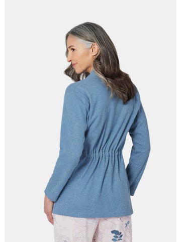 GOLDNER Fleece-Jacke Leichte Fleecejacke mit Bindeband in blau