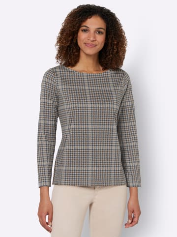 WITT WEIDEN Langarmshirt in camel-gemustert