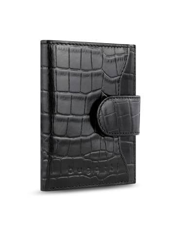 Bugatti Secure Smart Kreditkartenetui RFID Schutz Leder 8 cm schwarz