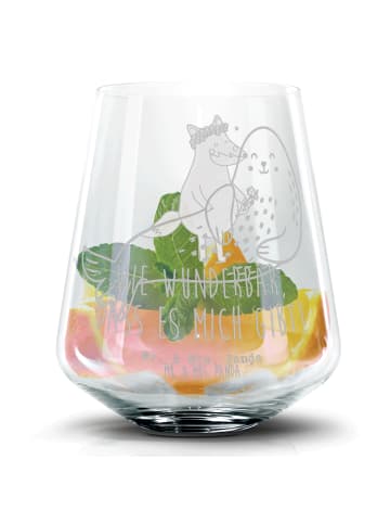 Mr. & Mrs. Panda Blümchentail Glas Robbe Lachen ohne Spruch in Transparent