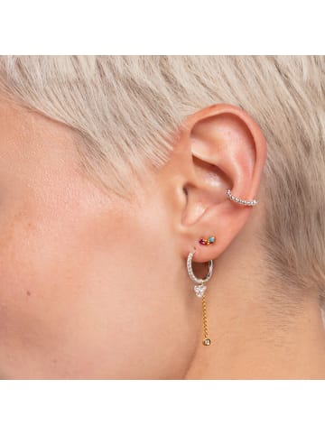 Thomas Sabo Einzel Creole Weiße Steine Silber in silber, weiß