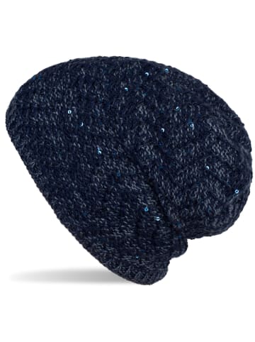 styleBREAKER Strick Beanie Mütze in Dunkelblau